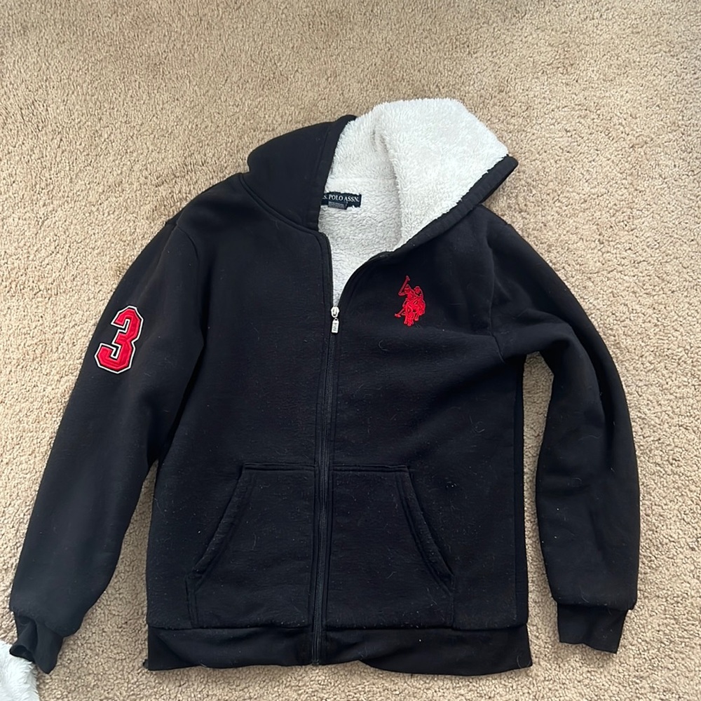 Boys L black Polo jacket